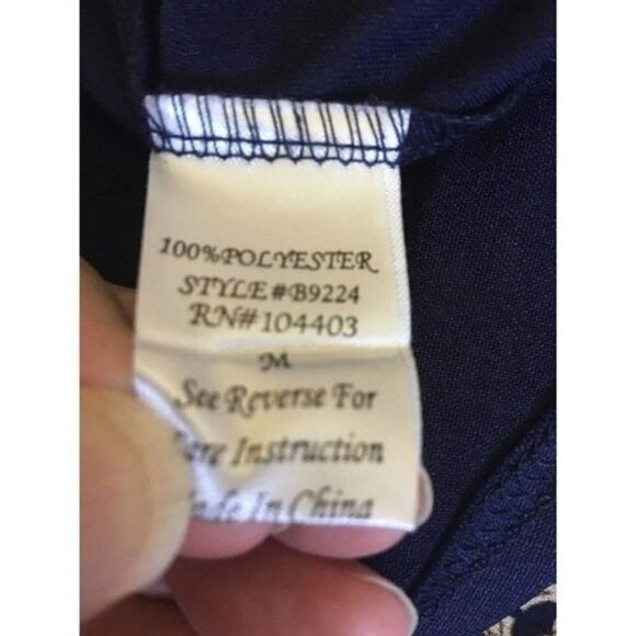 Blu Pepper Dress Black Tan Cap Sleeves Size Medium Zip Back Geometric - Picture 12 of 12